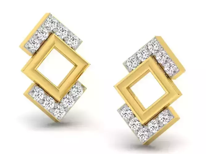 Women earrings 3dm render detail