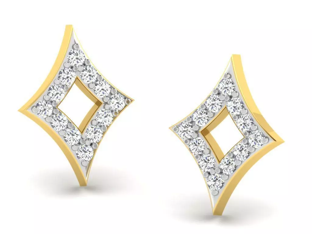 Women square earrings 3dm render detail 3D print model