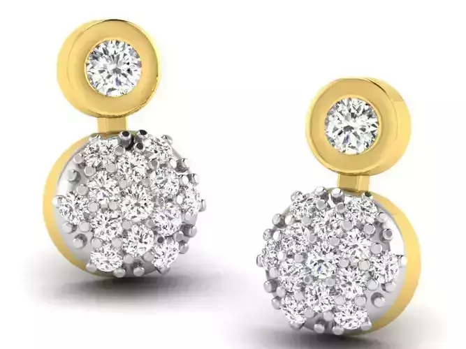 Women earrings 3dm render detail