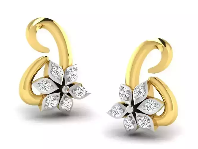 Women earrings 3dm render detail