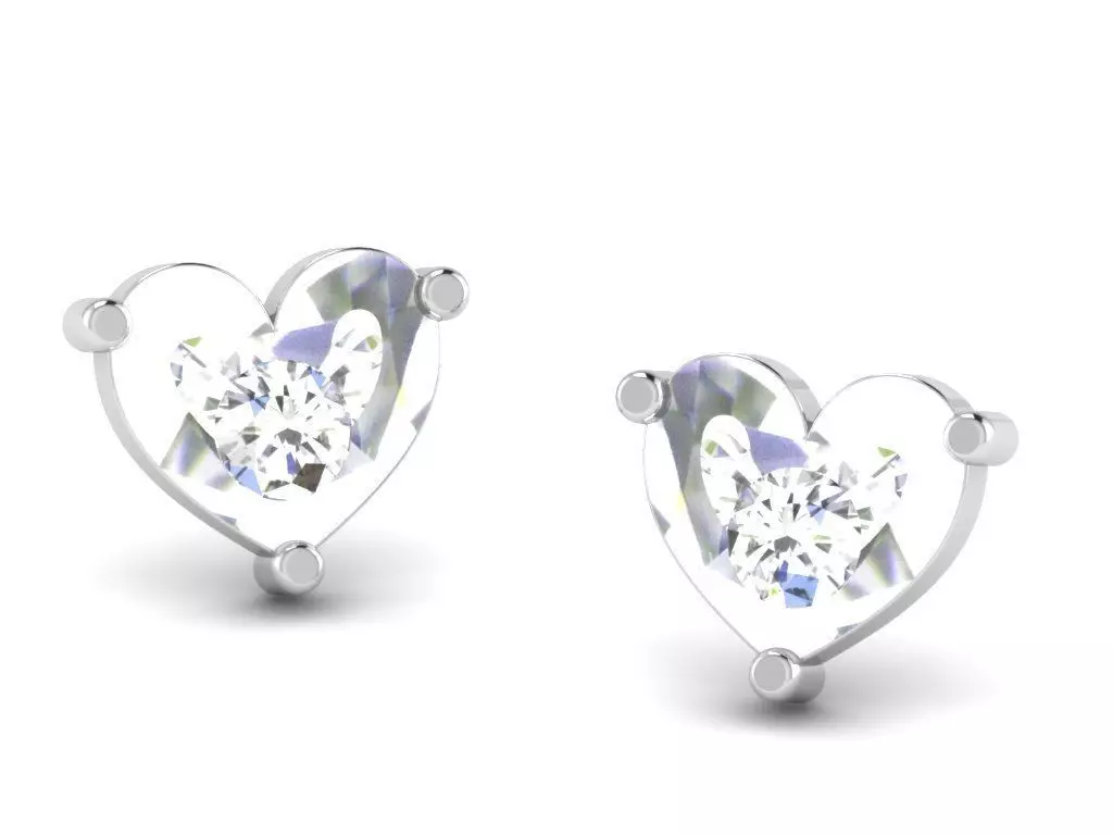 Women heart earrings 3dm render detail 3D print model_0