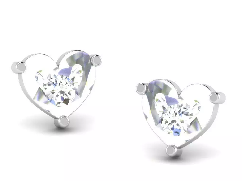 Women heart earrings 3dm render detail 3D print model_0