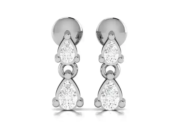 Women earrings 3dm render detail