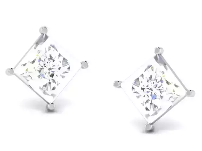 Women square earrings 3dm render detail 3D print model