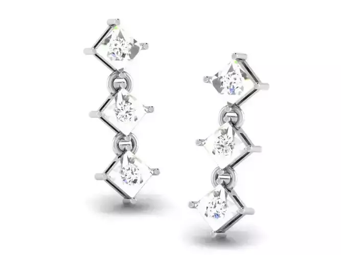 Women earrings 3dm render detail