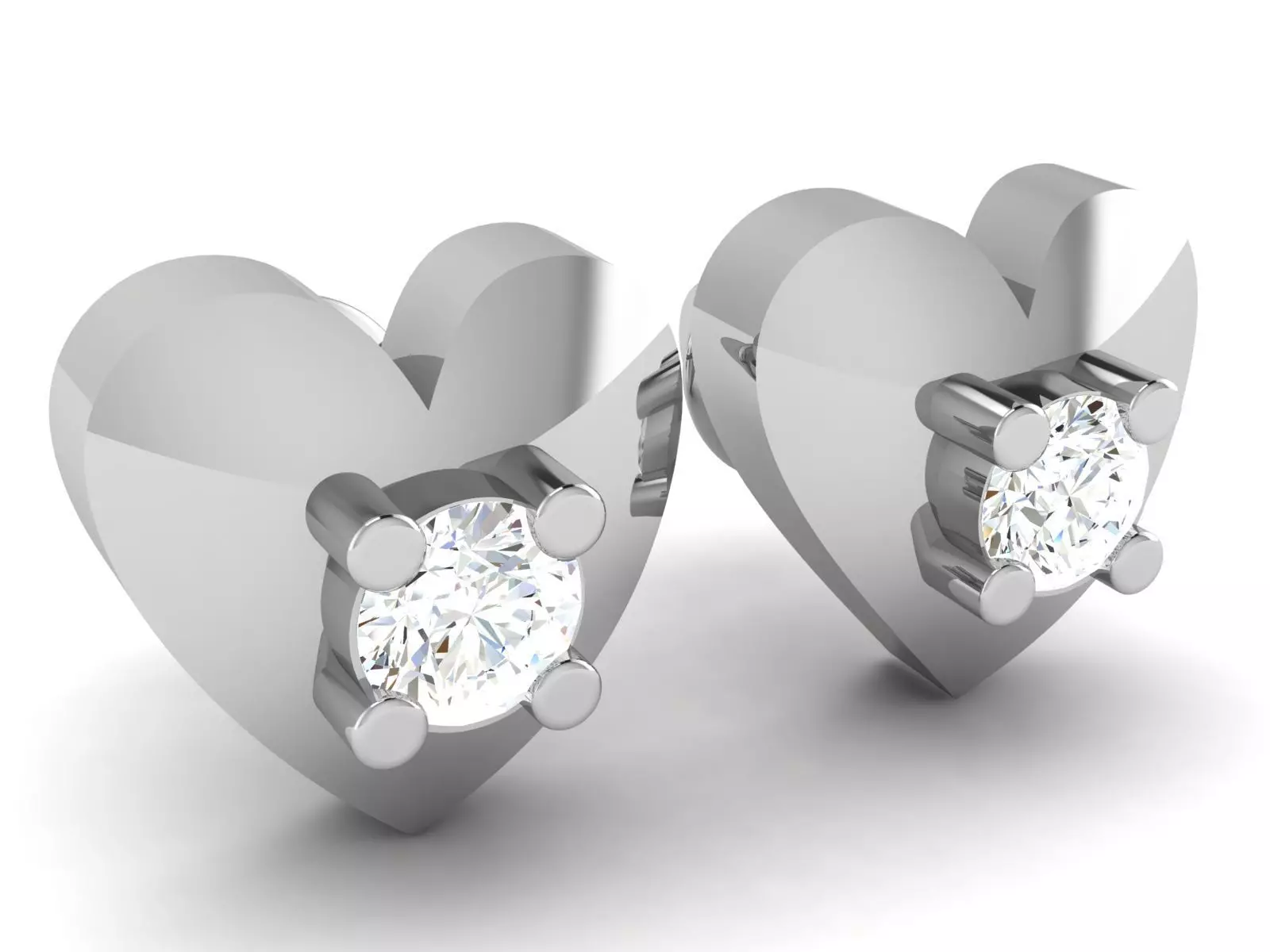 Women heart earrings 3dm render detail 3D print model_0