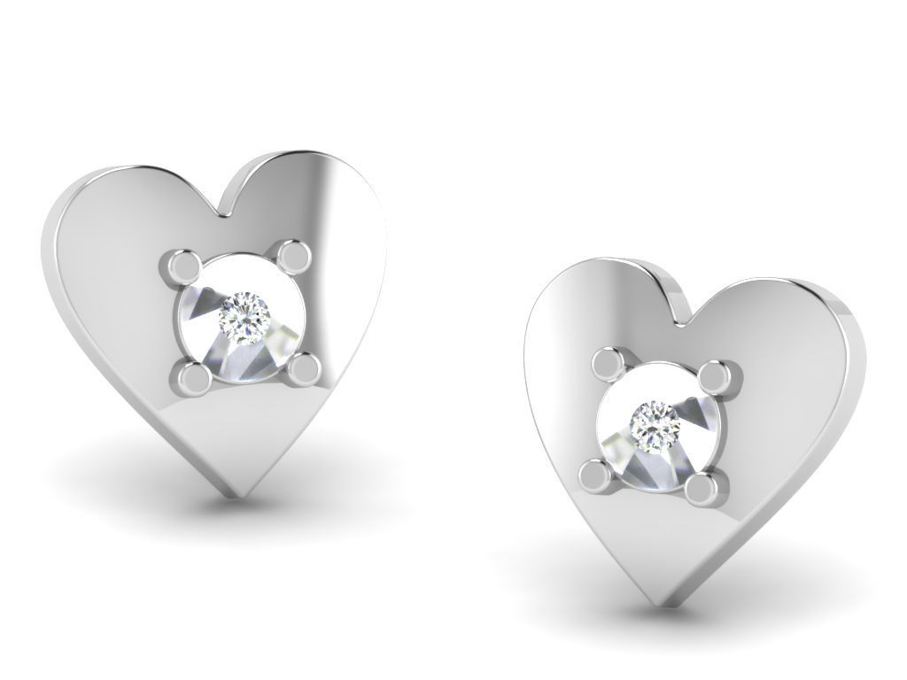 Women heart earrings 3dm render detail 3D print model_6