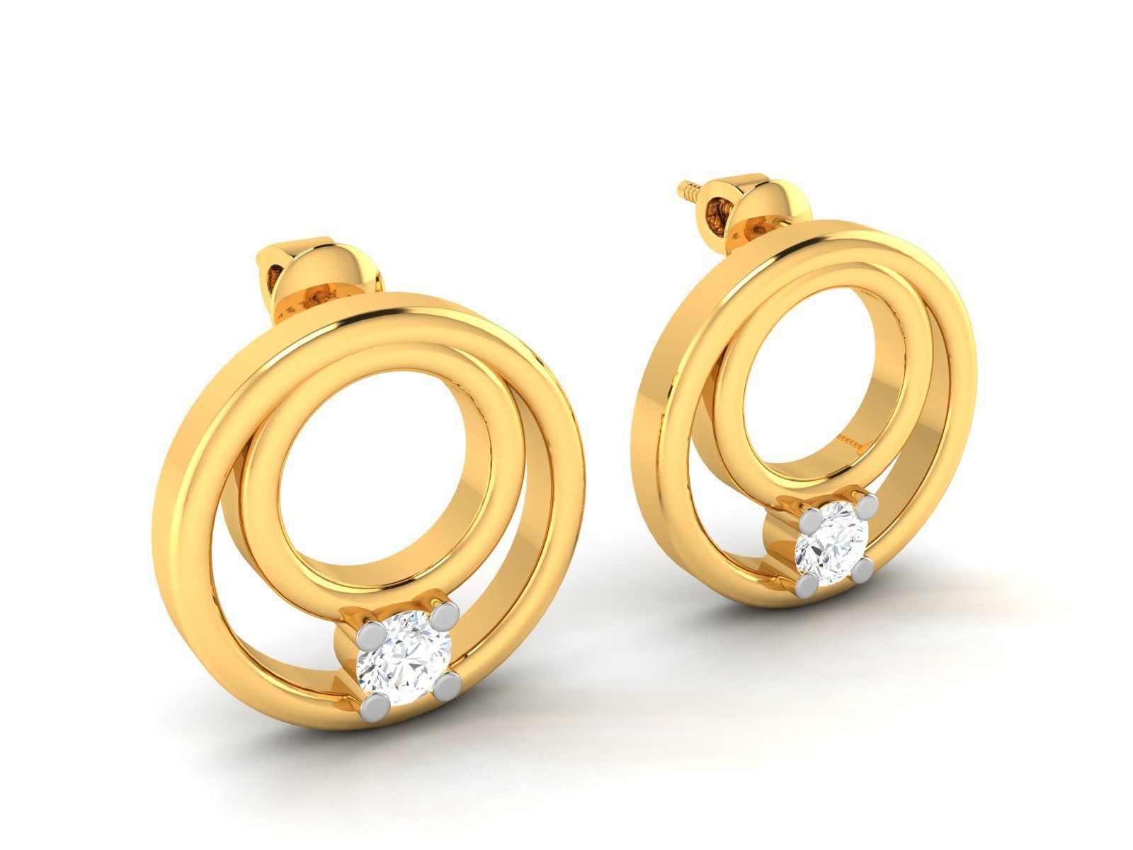 Women round earrings 3dm render detail 3D print model_6