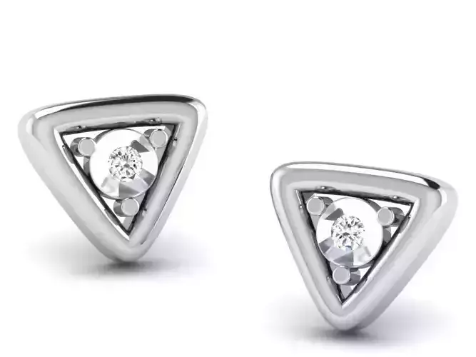 Women triangle gem earrings 3dm render detail 3D print model