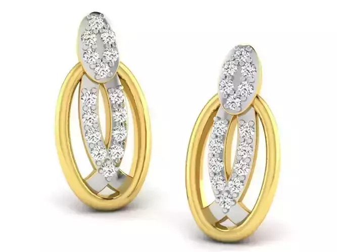 Women earrings 3dm render detail