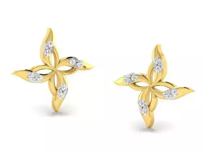 Women earrings 3dm render detail