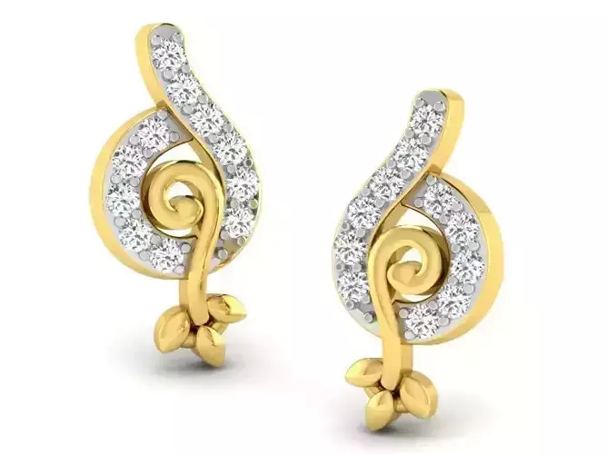 Women earrings 3dm render detail