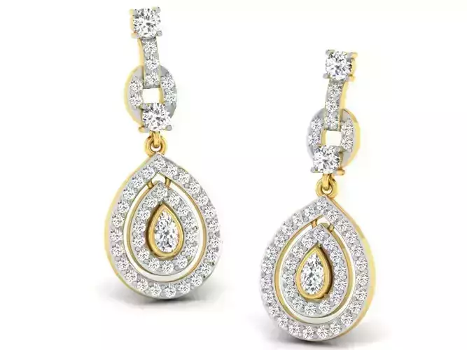 Women earrings 3dm render detail 3D print model