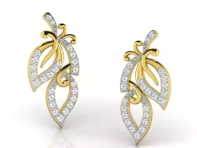 Women earrings 3dm render detail