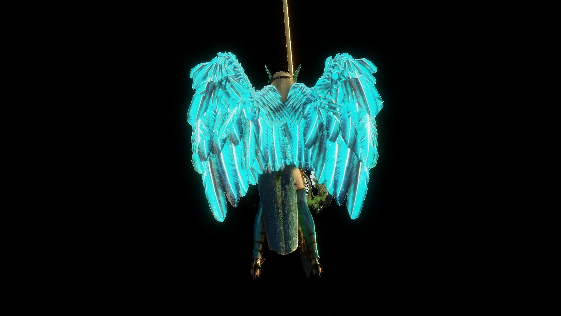 Angel flying warrior  Low-poly 3D model_14