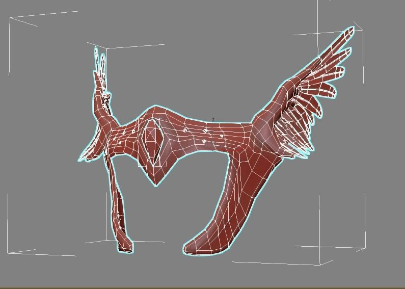 Angel flying warrior  Low-poly 3D model_30