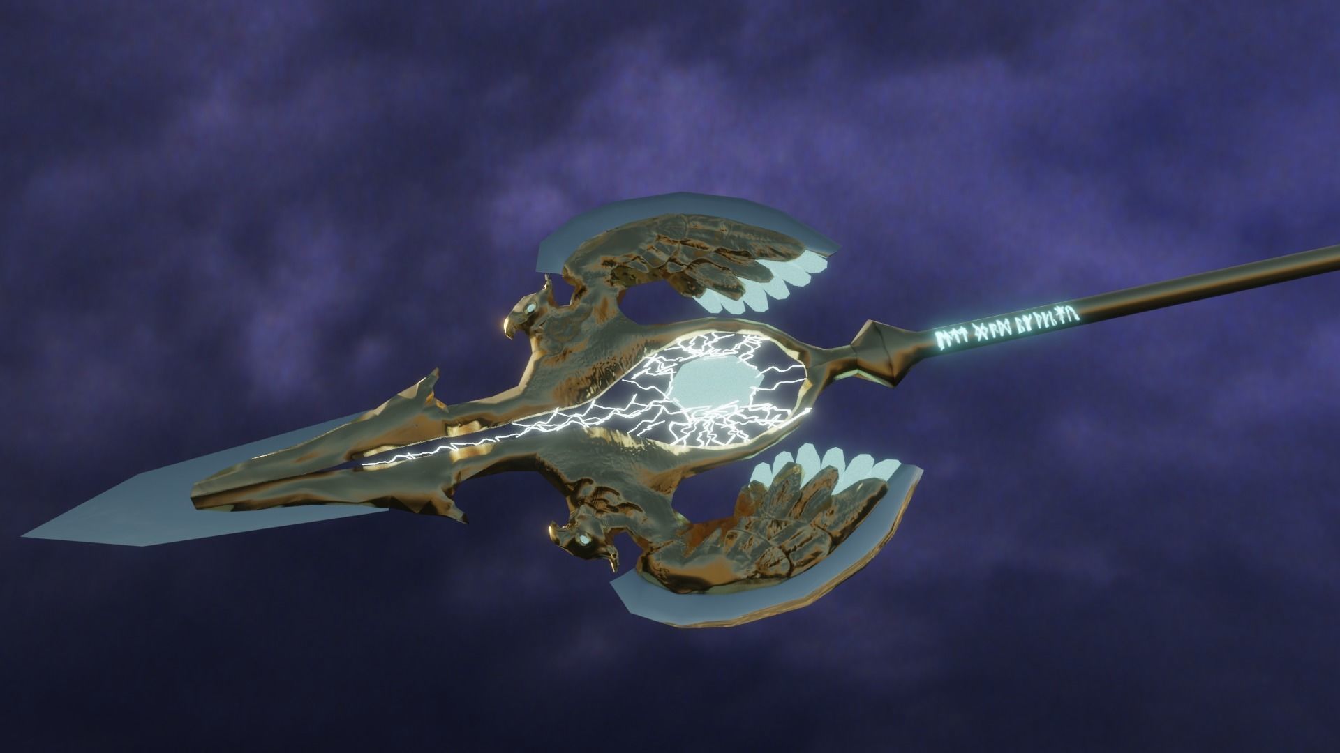 Angel flying warrior  Low-poly 3D model_5