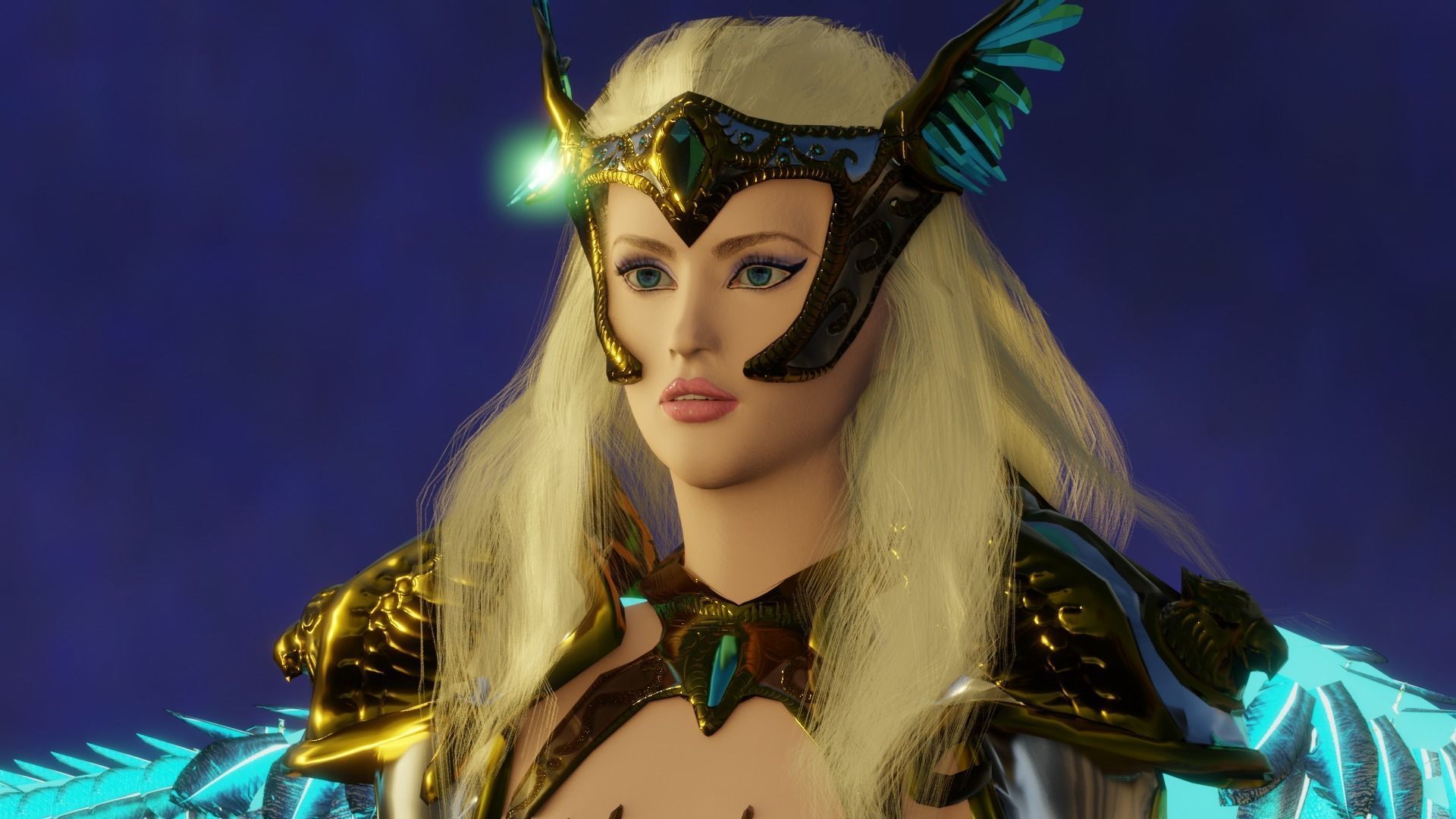 Angel flying warrior  Low-poly 3D model_4