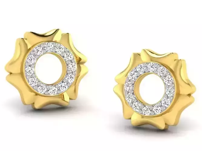 Women round earrings 3dm render detail 3D print model