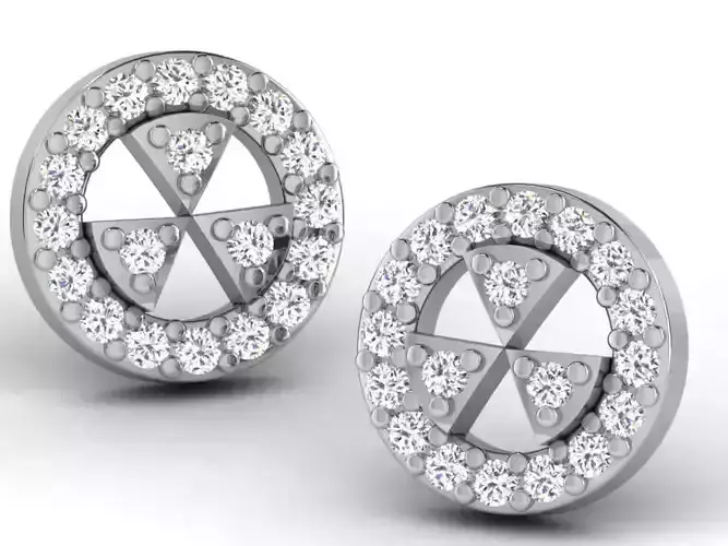 Women round earrings 3dm render detail 3D print model
