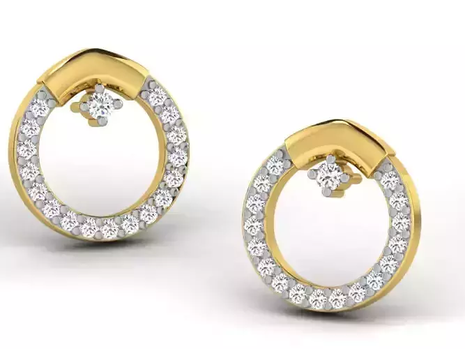 Women round earrings 3dm render detail 3D print model