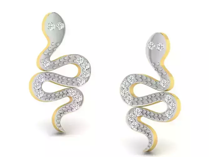 Women snake earrings 3dm render detail 3D print model