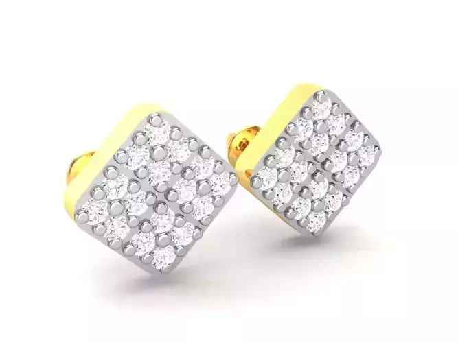 Women square earrings 3dm render detail 3D print model
