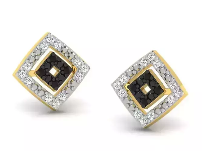 Women square earrings 3dm render detail 3D print model
