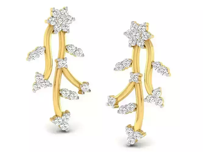 Women earrings 3dm render detail