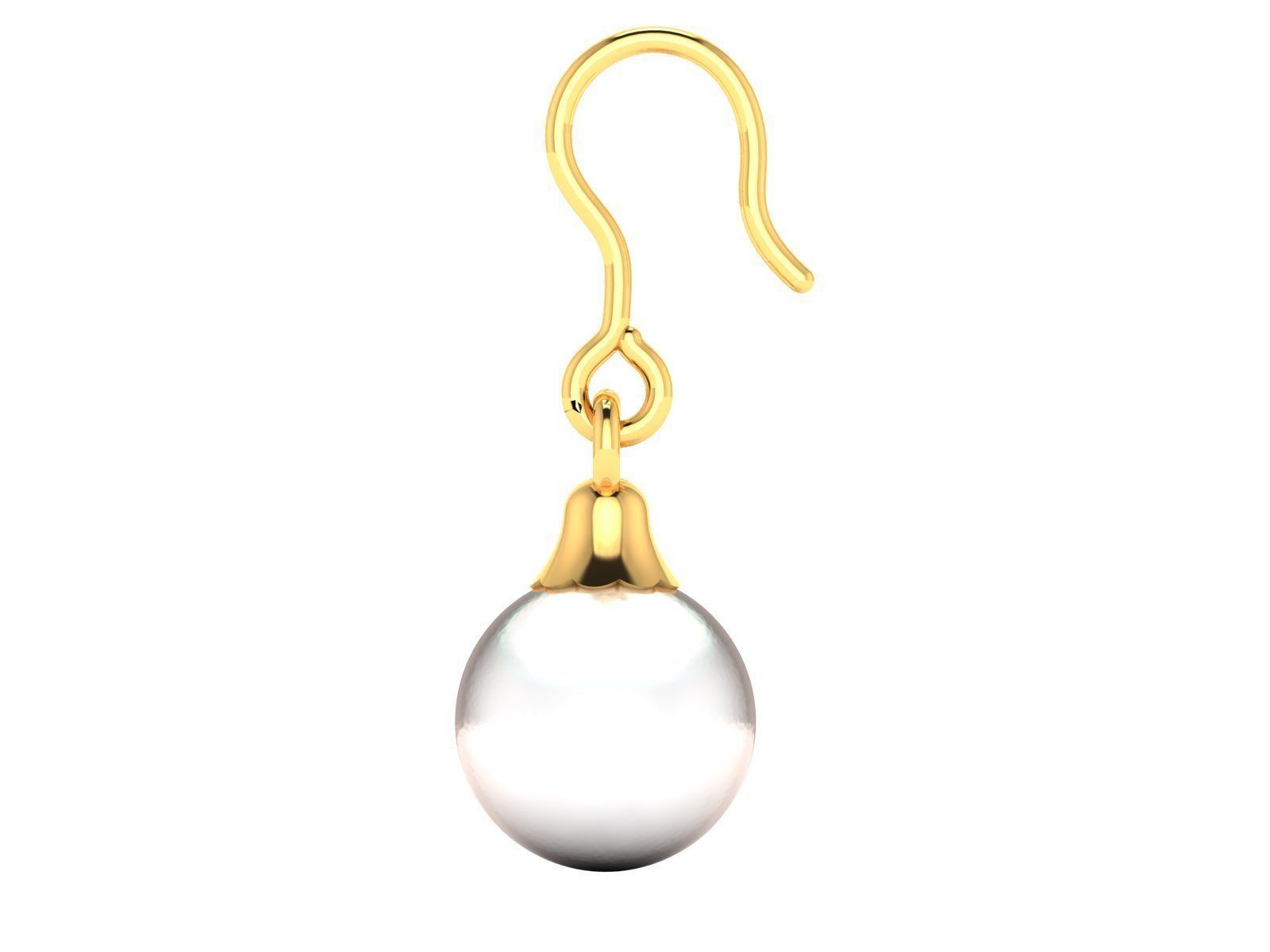 Women pearl earrings 3dm render detail 3D print model_6