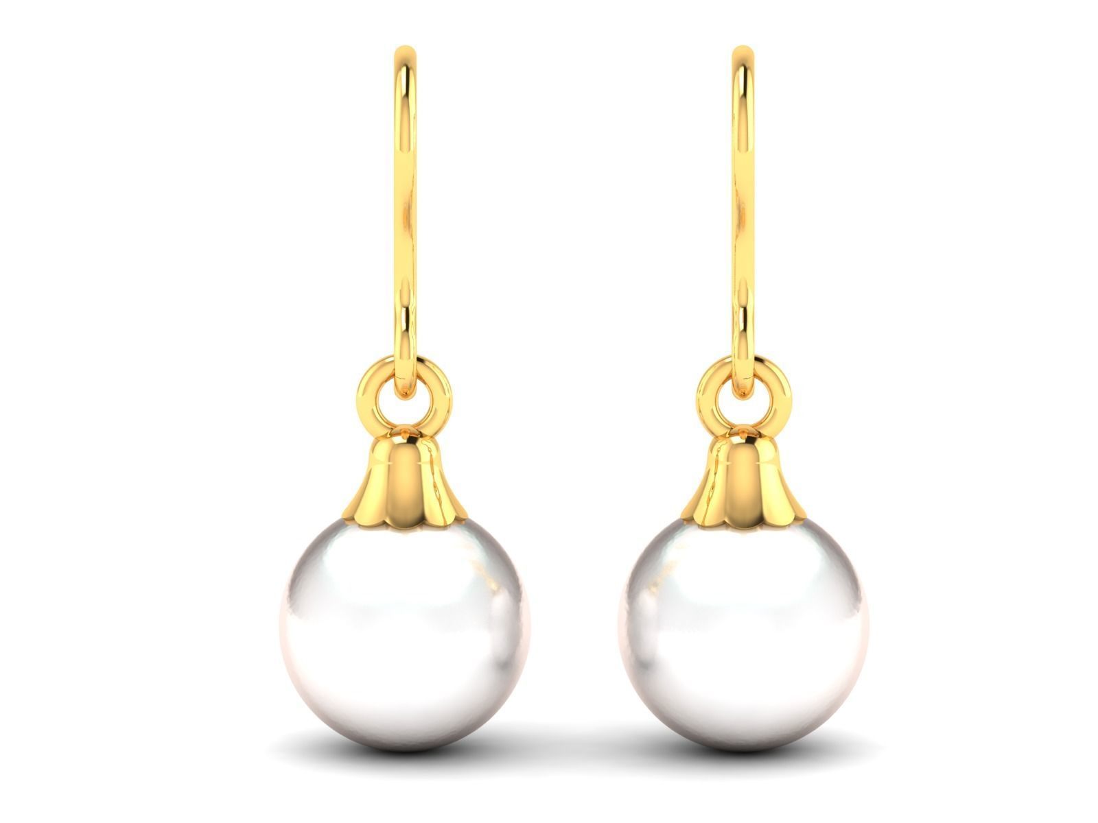 Women pearl earrings 3dm render detail 3D print model_4