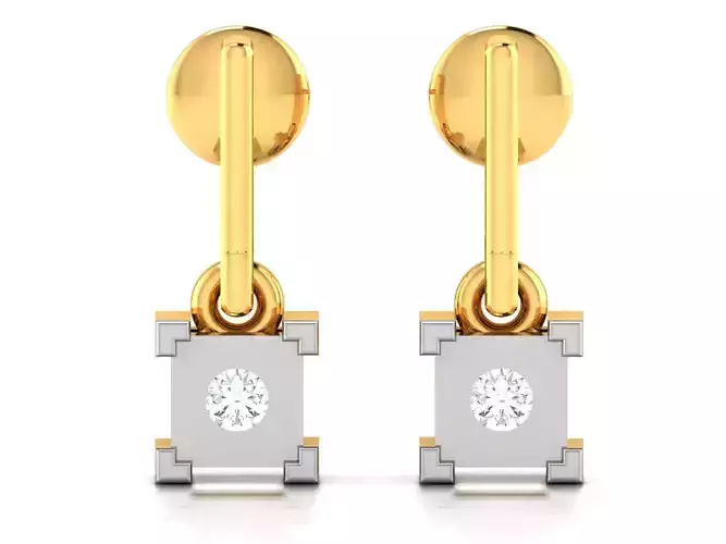 Women square earrings 3dm render detail 3D print model