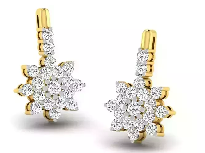 Women earrings 3dm render detail