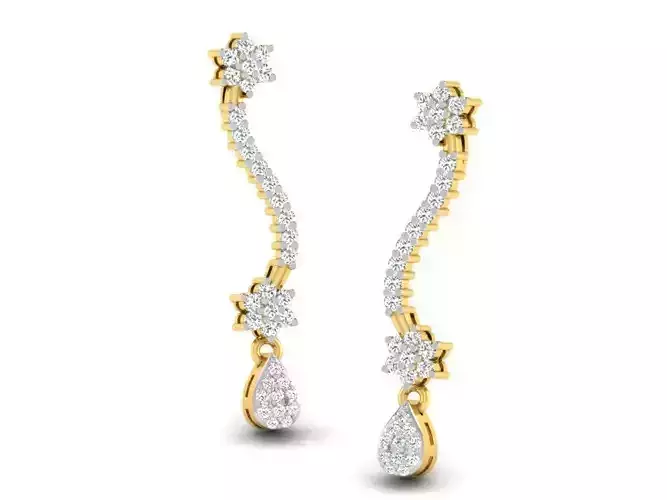 Women earrings 3dm render detail