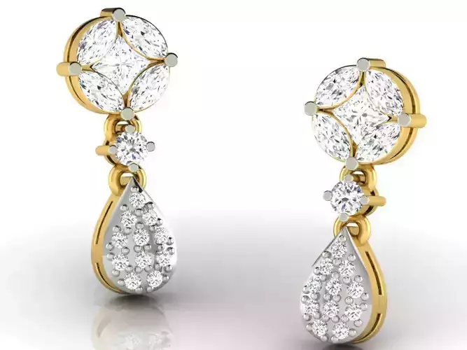 Women earrings 3dm render detail