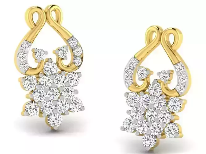 Women earrings 3dm render detail