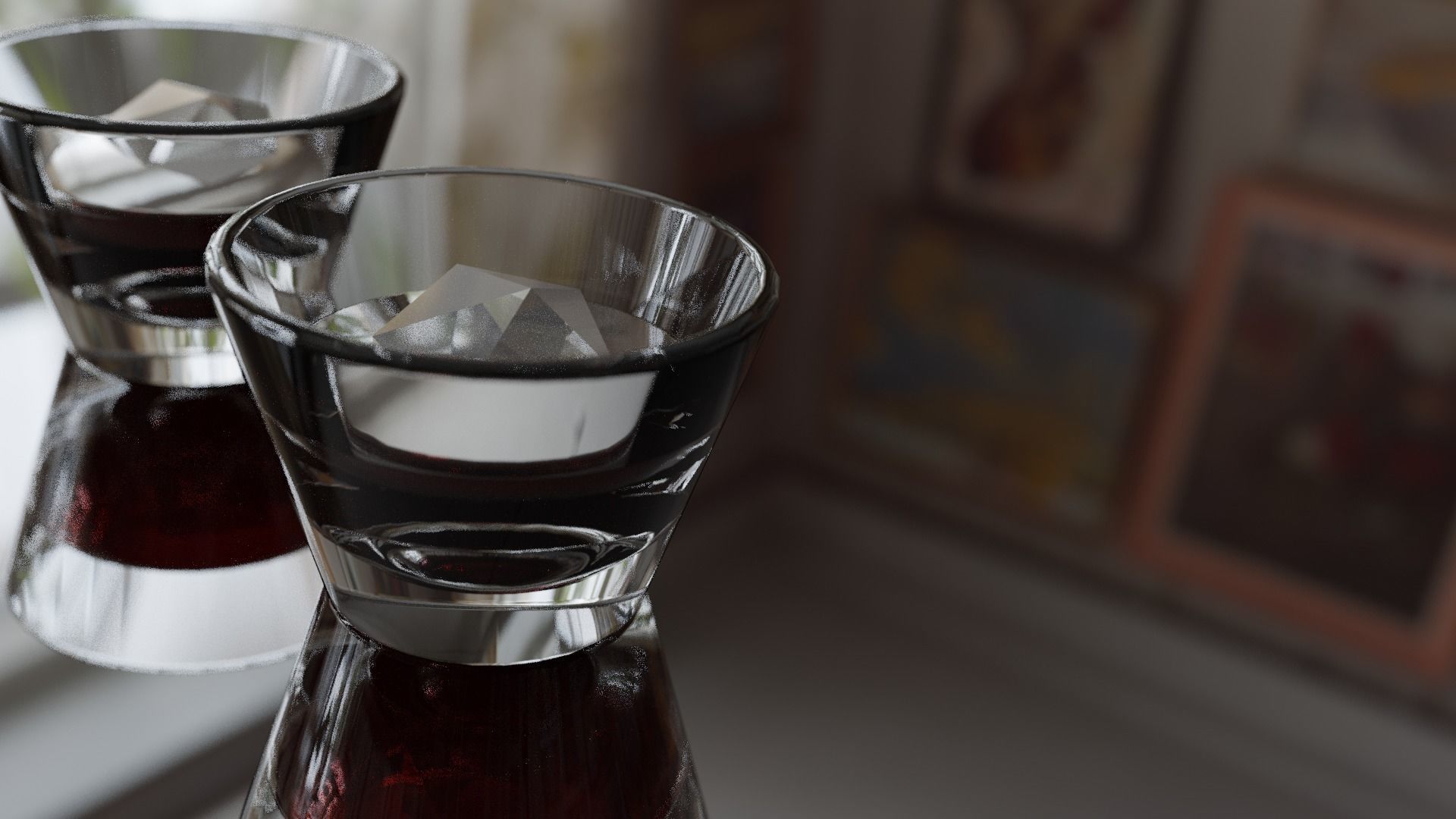 Cup and glass 3D model_1