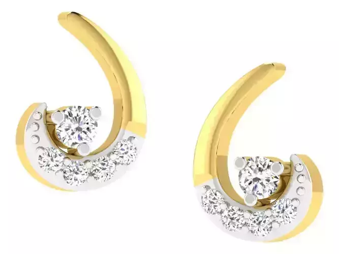 Women earrings 3dm render detail