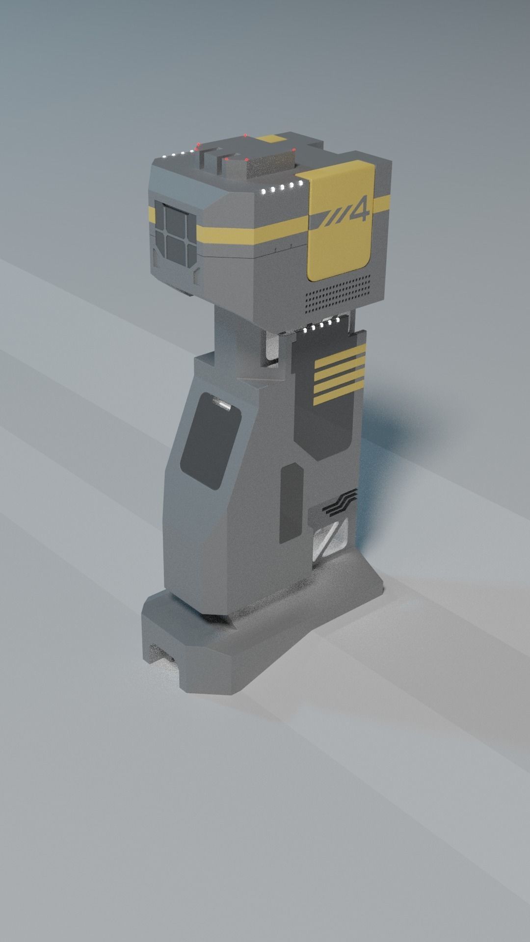 Futuristic post Unit 4 3D model_1