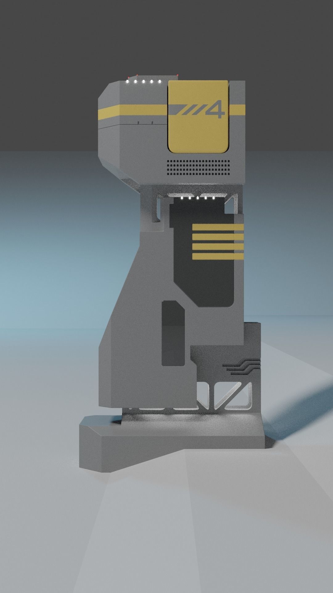 Futuristic post Unit 4 3D model_3