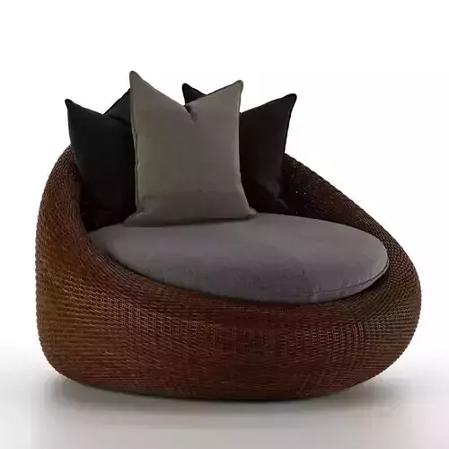 Garden rattan armchair