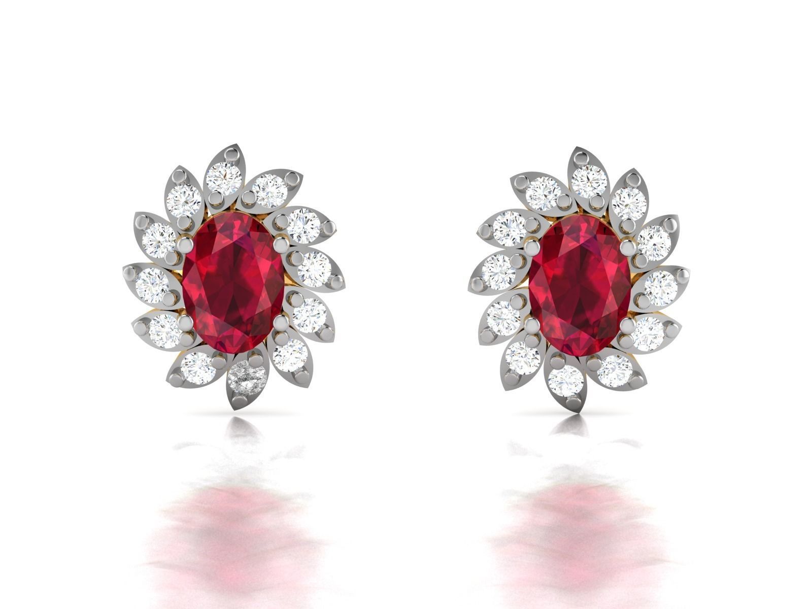 Women round with gem earrings 3dm render detail 3D print model_4