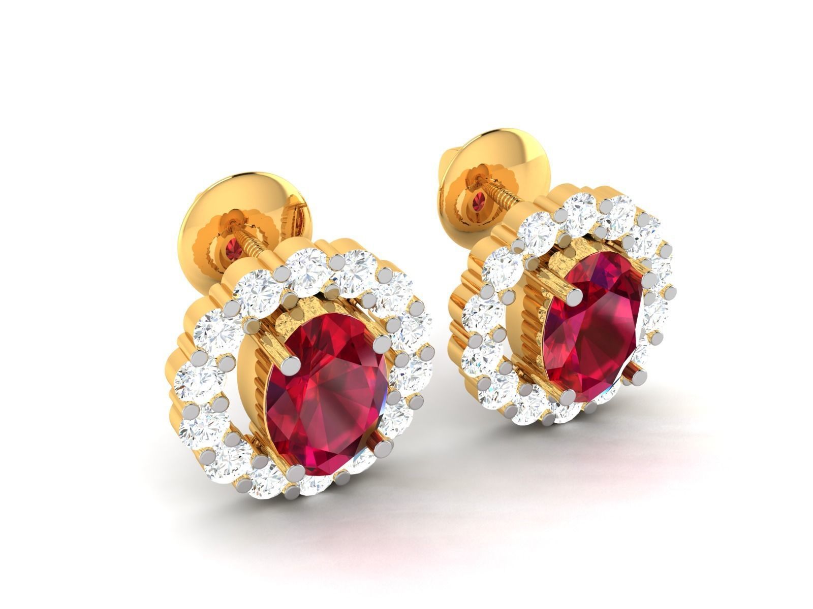 Women round with gem earrings 3dm render detail 3D print model_1