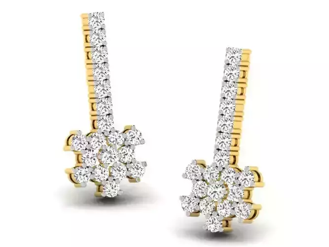 Women earrings 3dm render detail