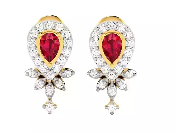 Women gem earrings 3dm render detail