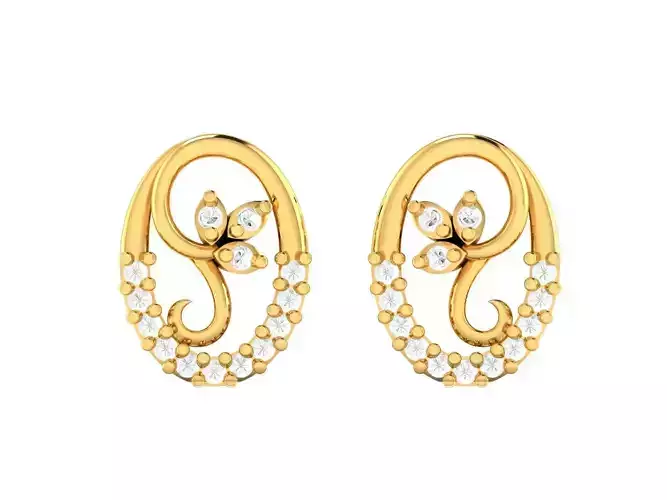 Women round earrings 3dm render detail 3D print model