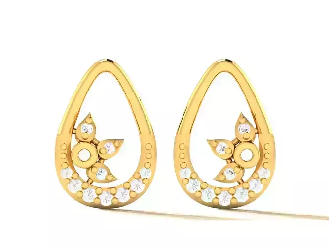 Women earrings 3dm render detail