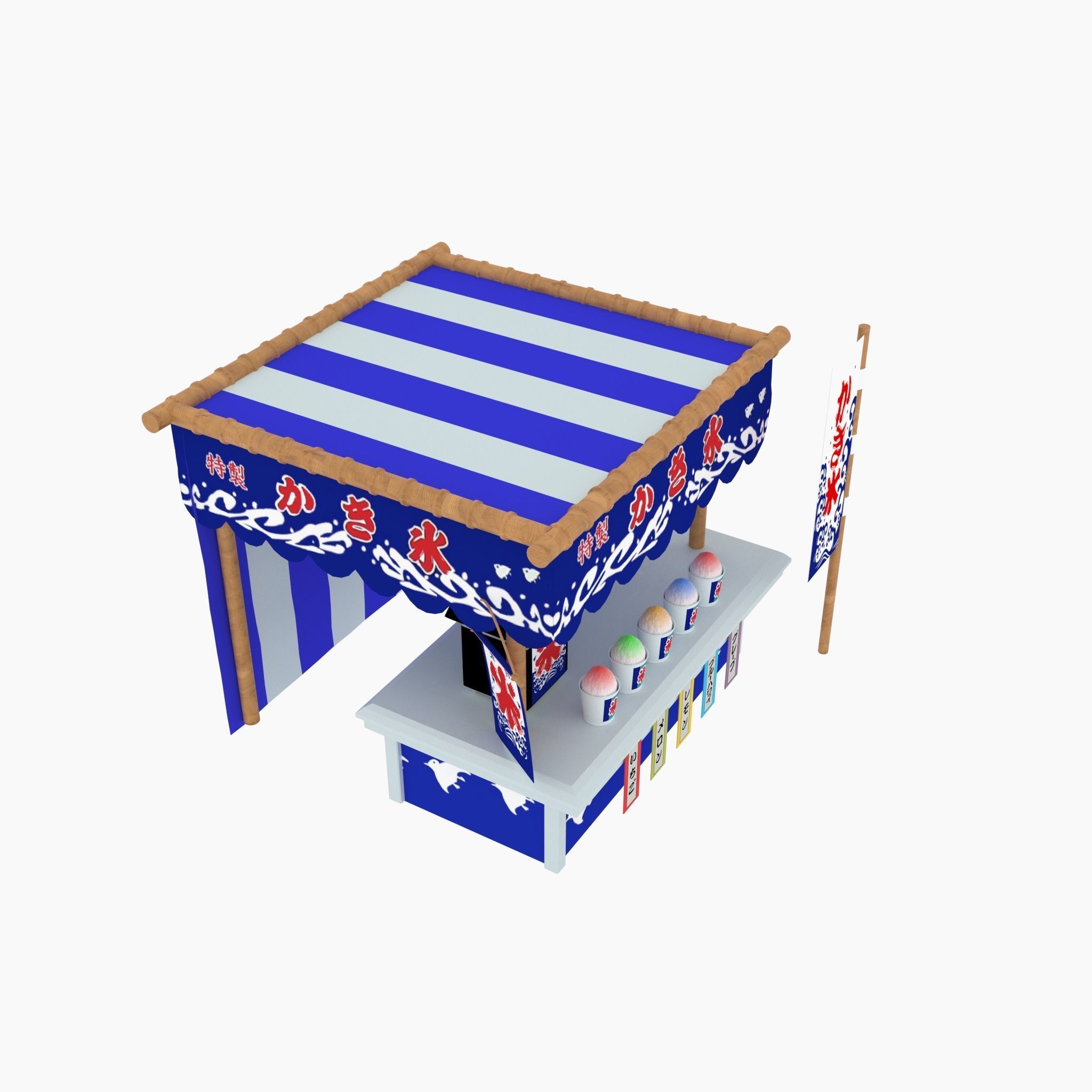 Japan night market Venders 3D model_3