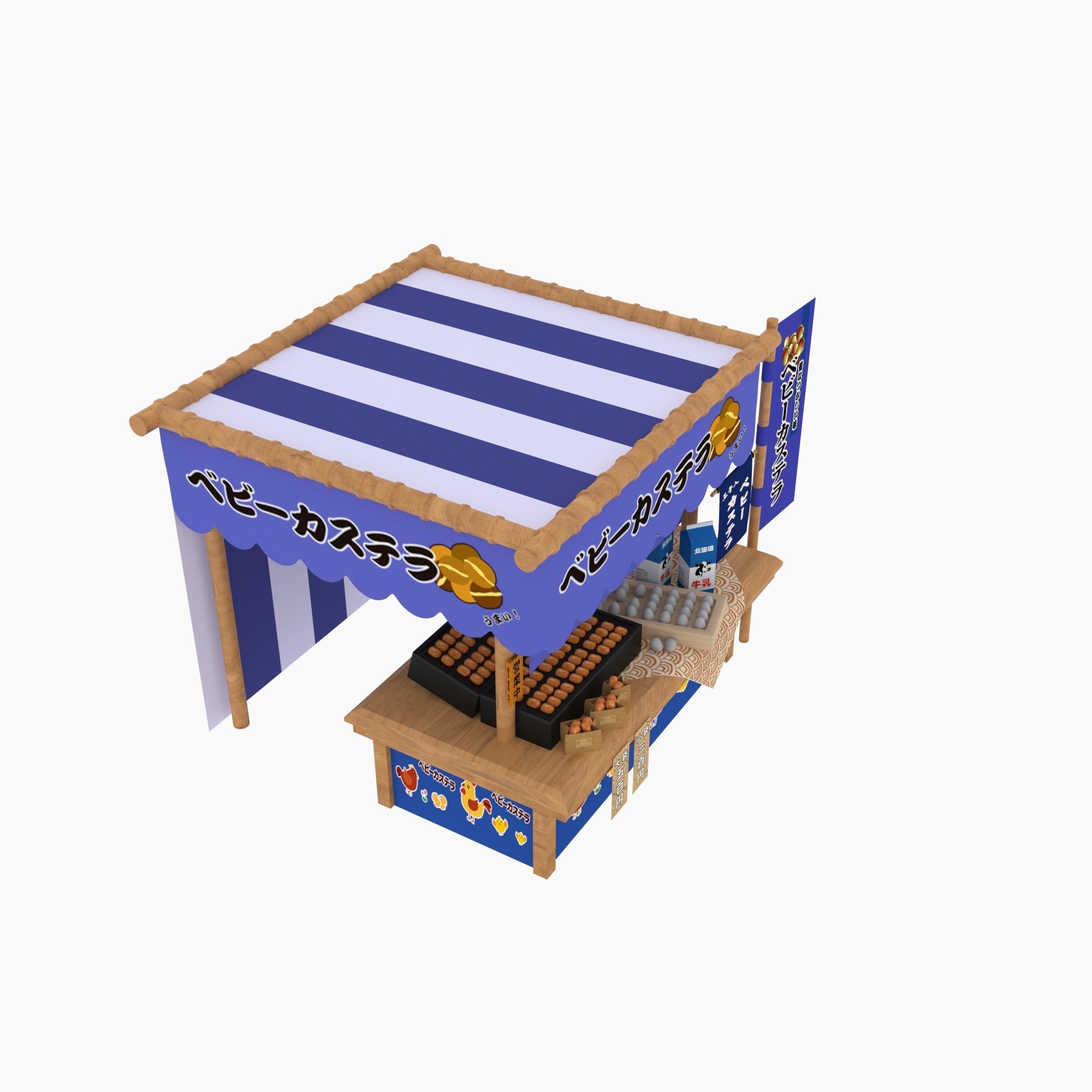 Japan night market Venders 3D model_4