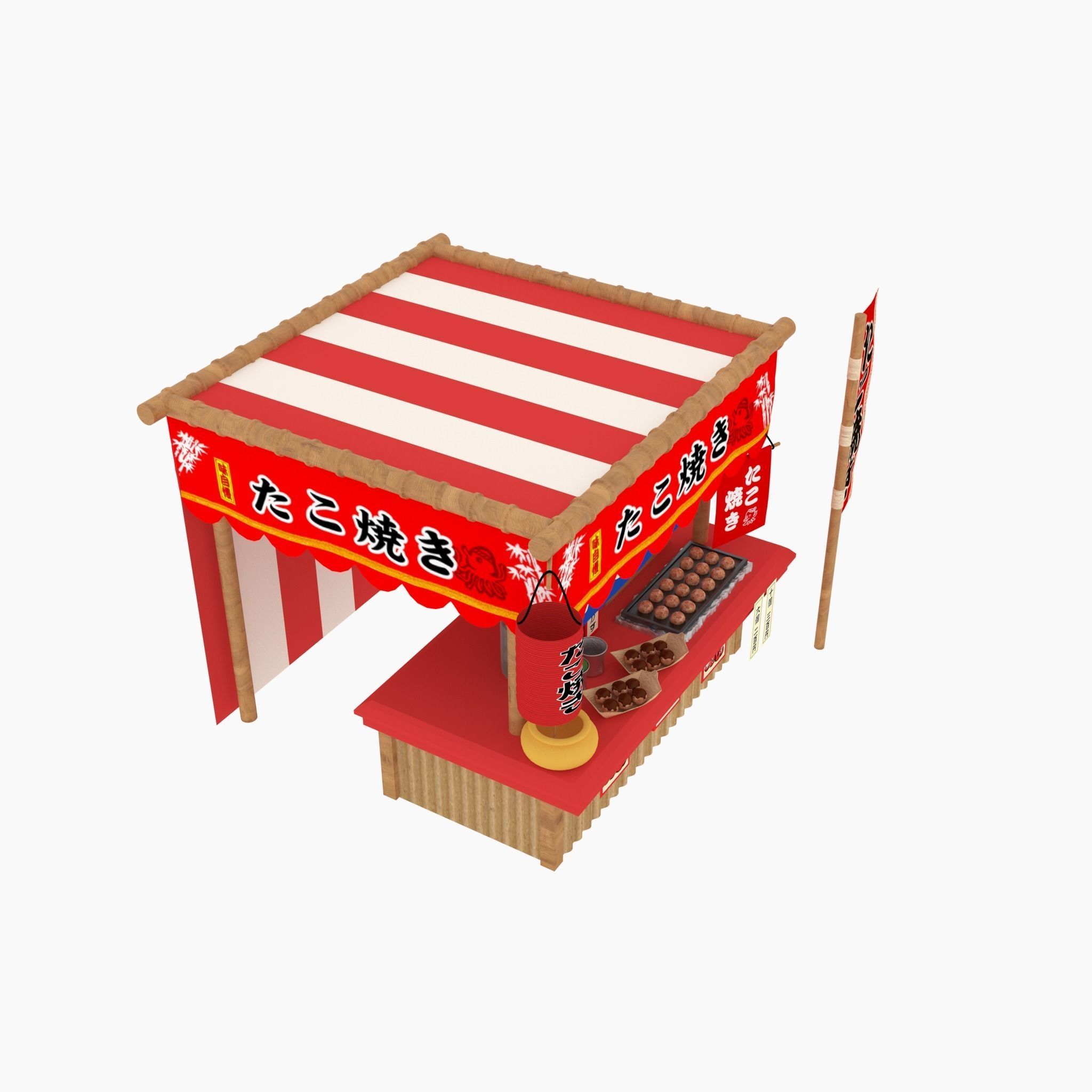 Japan night market Venders 3D model_2
